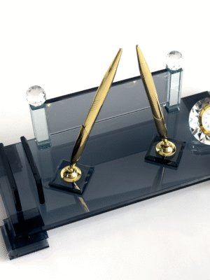 custom desk organizer, pen and business card holder