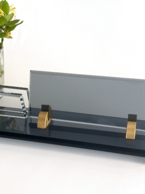 business card holder for office, glass desk name plate