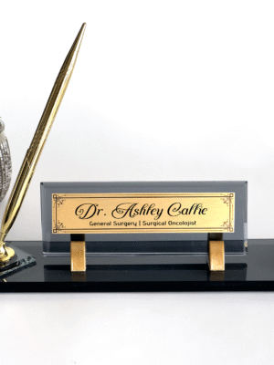Doctor Name Sign with Colorful Crystal World Globe , Doctor Name Plate, Doctor Office Gifts