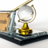 Custom Desk Nameplate with Crystal Globe, Nameplate for Desk