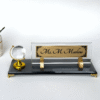 Personalized Desk Name Plate in Crystal Globe Style, Custom Office Desk Sign
