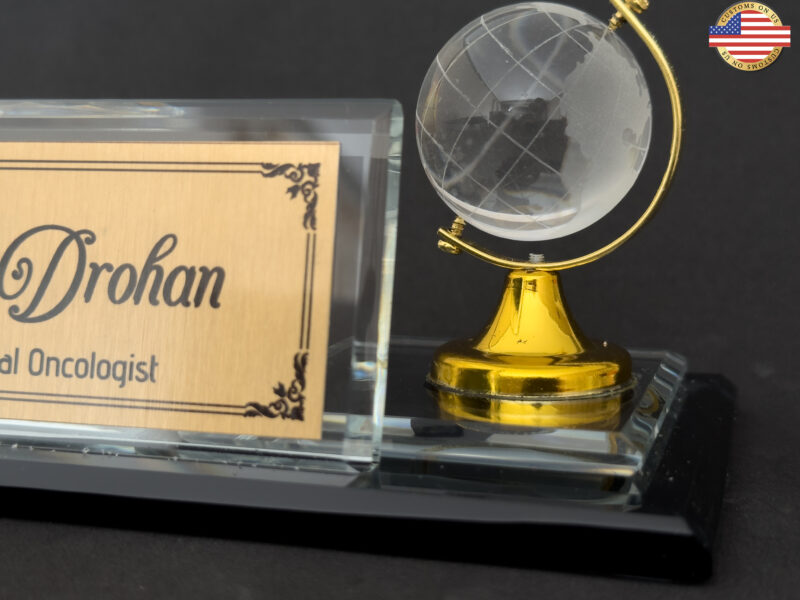 Glass Desk Name Plate