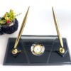 il_fullxfull.6089997618_nsq7.jpg Black Crystal Nameplate | 1.77 x 5.90 in | Gold Pen Set