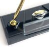 il_fullxfull.6089997976_rkpg-1.jpg Black Crystal Nameplate | 1.77 x 5.90 in | Gold Pen Set