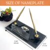 il_fullxfull.6089998544_6w4v.jpg Black Crystal Nameplate | 1.77 x 5.90 in | Gold Pen Set