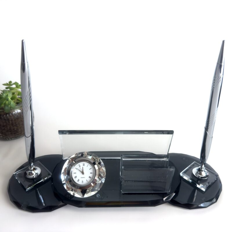 il_fullxfull.6093338202_79e9-1.jpg Custom Glass Desk Name Plate | 1.77 x 5.90 in | Oval Silver Edition