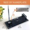Custom Glass Desk Name Plate with Logo 1.77 x 5.90 in | Clock
