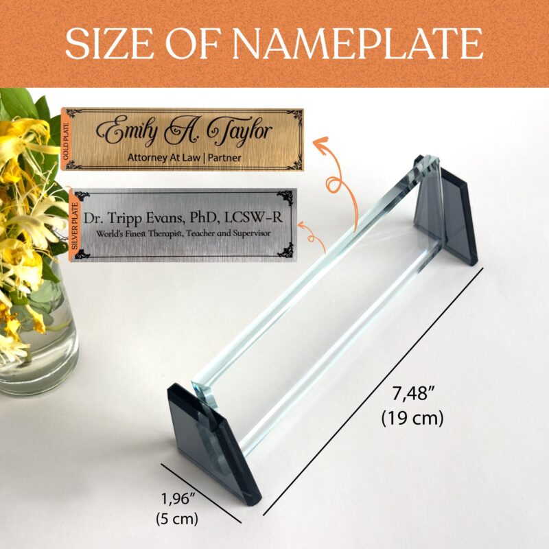 il_fullxfull.6093570850_pq8c.jpg Minimalist Desk Nameplate | 1.77 x 5.90 in | Clear & Black Crystal