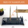 Custom Glass Desk Name Plate with Logo 1.77 x 5.90 in