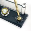 Custom Glass Desk Name Plate with Logo | Vertical Tower Style (1.77 x 5.90 in)
