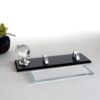 Custom Glass Desk Name Plate with Logo 1.77 x 5.90 in | Silver