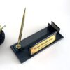 Black Crystal Nameplate 1.77 x 5.90 in | Pen & Card Holder