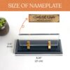 Custom Glass Desk Name Plate with Logo 1.77 x 5.90 in | Double Base