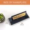Personalized Glass Desk Sign | 1.77 x 5.90 in | Black Crystal