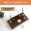 Luxury Desk Name Plate with Pen Holder | Bronze Crystal Set (1.77x5.90 in)
