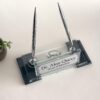 Custom Glass Desk Name Plate with Logo 1.77 x 5.90 in | Silver