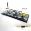 Doctor Nameplate with Logo | 1.77 x 5.90 in | Gold Pen & Globe