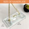 Custom Glass Desk Name Plate | 1.77 x 5.90 in | Clear Crystal & Gold
