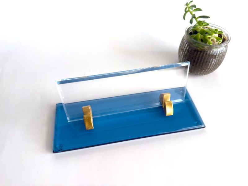 Minimalist Desk Nameplate 1.77 x 5.90 inch Premium Clear and Black Crystal Glass for Modern Executive Office Desks Minimalist Desk Nameplate 1.77 x 5.90 inch Premium Clear and Black Crystal Glass for Modern Executive Office Desks