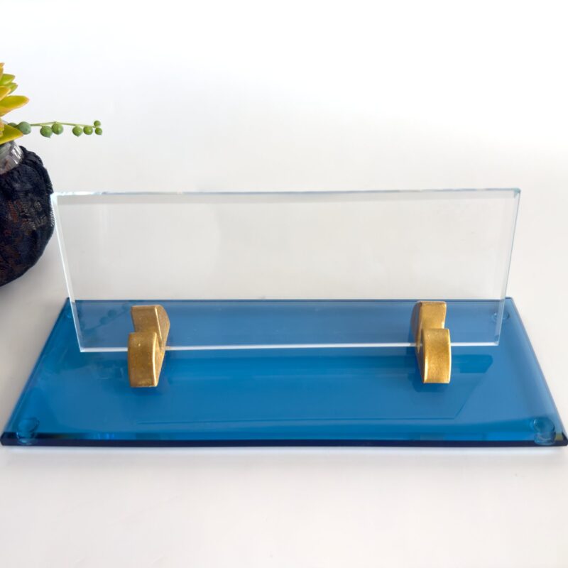 il_fullxfull.6139875141_sy1i-1.jpg Minimalist Desk Nameplate 1.77 x 5.90 in | Premium Crystal