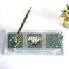 Custom Glass Desk Name Plate with Logo 1.77 x 5.90 in