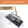 Custom Glass Desk Name Plate with Logo 1.77 x 5.90 in