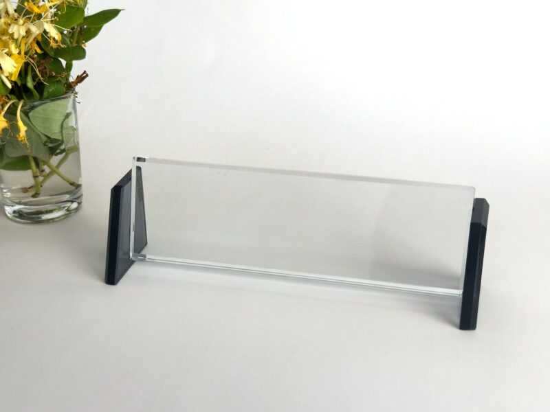 il_fullxfull.6141681429_j8tc.jpg Minimalist Desk Nameplate | 1.77 x 5.90 in | Clear & Black Crystal