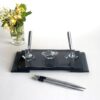 il_fullxfull.6142404245_7qet.jpg Lawyer Desk Accessory 1.77 x 5.90 in | Black Glass Silver Pen