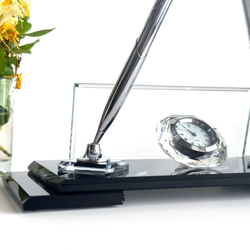 il_fullxfull.6142406775_2w9b.jpg Lawyer Desk Accessory 1.77 x 5.90 in | Black Glass Silver Pen