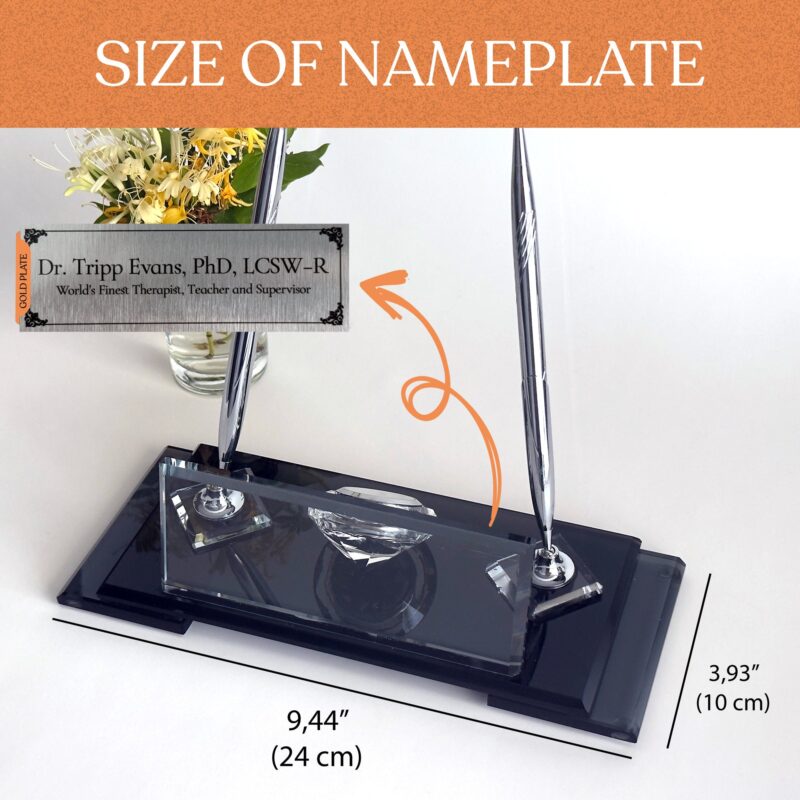 il_fullxfull.6142411193_tn8n.jpg Lawyer Desk Accessory 1.77 x 5.90 in | Black Glass Silver Pen