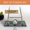 Custom Glass Desk Name Plate | 1.77 x 5.90 in | Double Layer Crystal