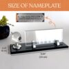 Custom Glass Desk Name Plate with Logo 1.77 x 5.90 in | Silver