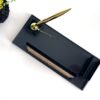 Black Crystal Nameplate 1.77 x 5.90 in | Pen & Card Holder
