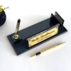 Black Crystal Nameplate 1.77 x 5.90 in | Pen & Card Holder