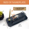 Custom Glass Desk Name Plate with Logo 1.77 x 5.90 in | Card Holder