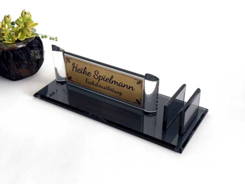 Doctor Office Gift 1.77 x 5.90 in | Custom Black Glass