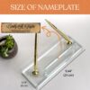 Clear Glass Nameplate 1.77 x 5.90 in | Golden Pen Set