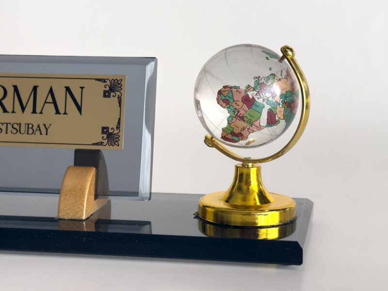 Doctor Name Sign | 1.77 x 5.90 in | Colorful Crystal Globe Set