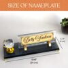 Custom Glass Desk Name Plate with Logo 1.77 x 5.90 in