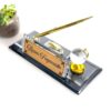 Custom Glass Desk Name Plate with Logo 1.77 x 5.90 in | Globe