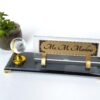 Custom Glass Desk Name Plate with Logo 1.77 x 5.90 in