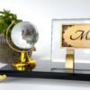 Custom Glass Desk Name Plate with Logo 1.77 x 5.90 in