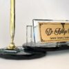 Custom Glass Desk Name Plate with Logo 1.77 x 5.90 in