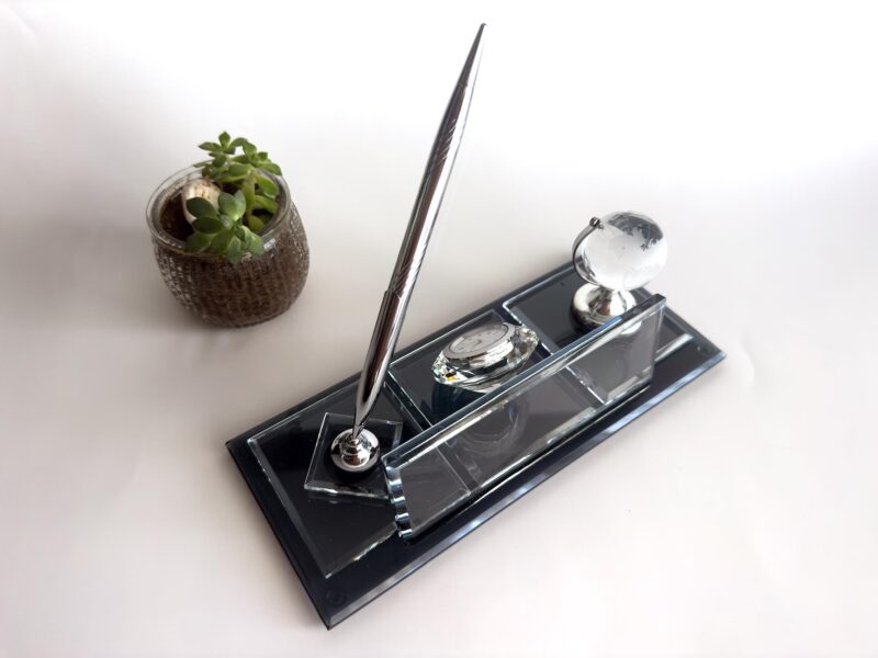 il_fullxfull.6681016366_319c.jpg Doctor Name Plate 1.77 x 5.90 in | Silver & Crystal Globe