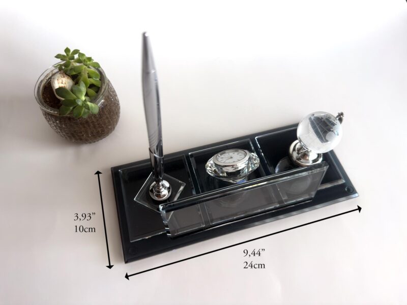 il_fullxfull.6681037142_79rb.jpg Doctor Name Plate 1.77 x 5.90 in | Silver & Crystal Globe