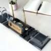 Black Glass Organizer Luxury Set | Card Holder & Pen Cup