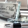 il_fullxfull.6954466336_3mfl.jpg PhD Office Nameplate 1.77 x 5.90 in | Crystal Clock Set