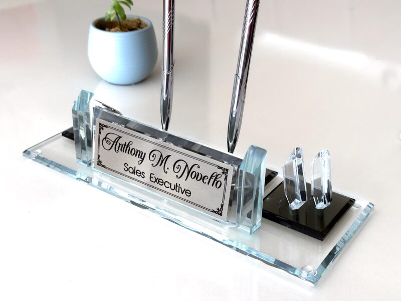 Custom Desk Organizer Set | 1.77 x 5.90 in | Silver Plate Edition