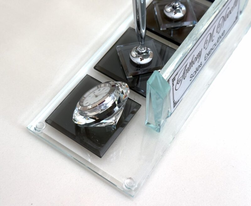 Custom Desk Organizer Set | 1.77 x 5.90 in | Silver Plate Edition