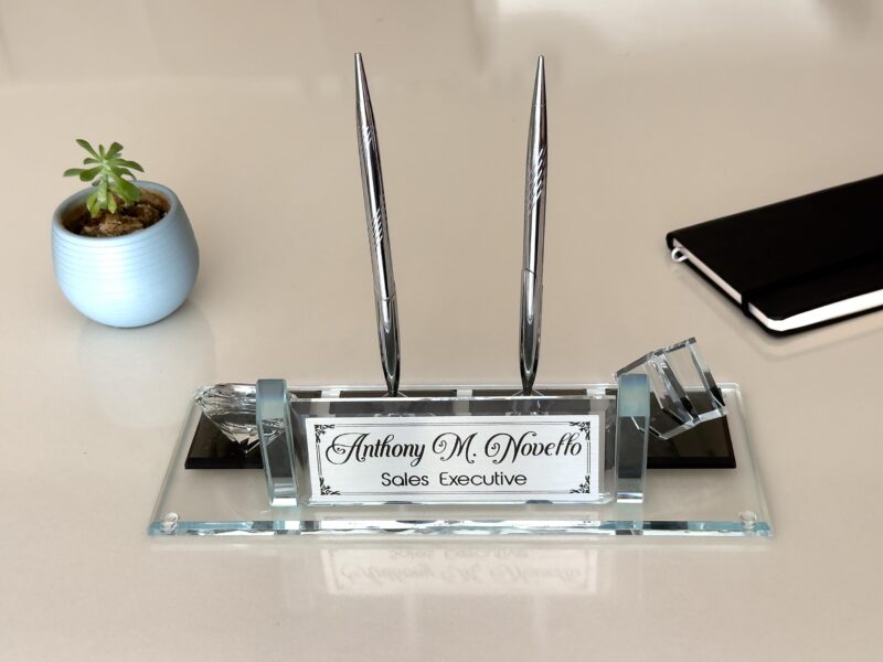 Custom Desk Organizer Set | 1.77 x 5.90 in | Silver Plate Edition